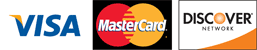 We accept Visa Master Card and Discover Card